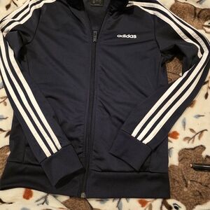 Adidas Navy Track Jacket with White Stripes